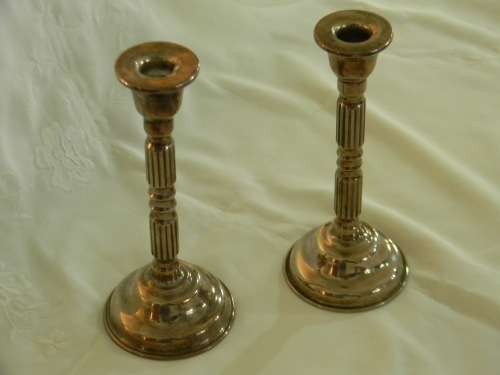 Stunning EPNS Silver Plated Pair of King George V Style Candlesticks