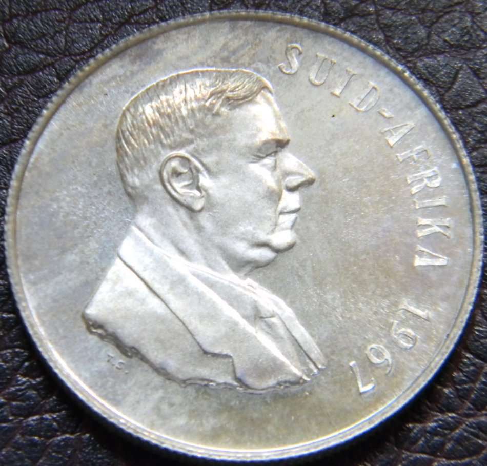 Ultra Rare 1967 Silver Afrikaans Proof R1 - OBVERSE FROSTED - Hern's # D281 - Mintage Unkown
