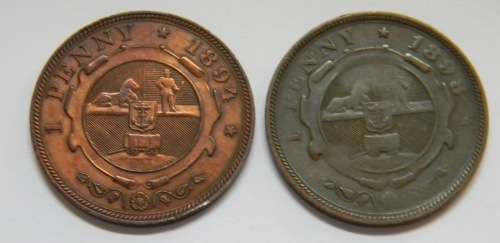 ZAR Kruger Pennies 1894 & 1898 - 1 bid for both