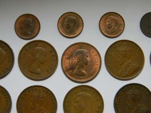 Group of 26 South African Farthings, 1/2 Pennies and Pennies 1923 - 1960 - Many UNC
