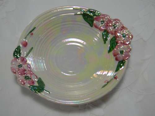 Stunning Maling Hand Painted Rainbow Lustre Glazed Snack Dish 1955 - Blossom