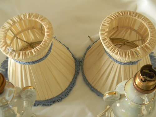 Stunning Pair of Limoges French Porcelain Children's bedroom Lamps