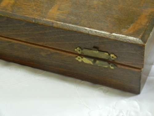 C.1910 Stunning Edwardian 12 Place Silver Collared Mother of Pearl Fish Set - in original box