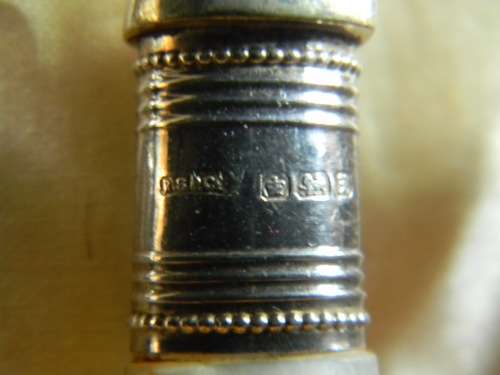 C.1910 Stunning Edwardian 12 Place Silver Collared Mother of Pearl Fish Set - in original box