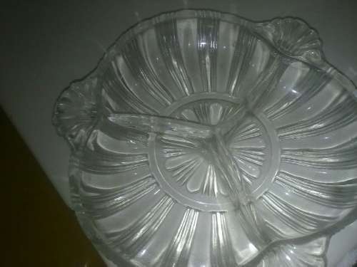 Antique glass snack tray