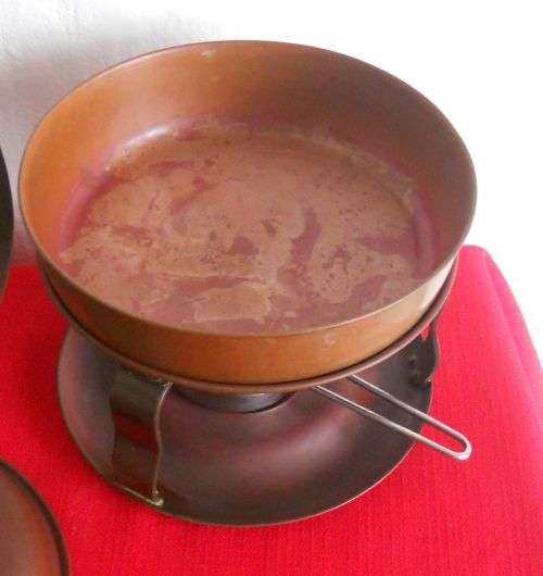 vintage copper double boiler chaffing dish