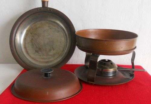 vintage copper double boiler chaffing dish
