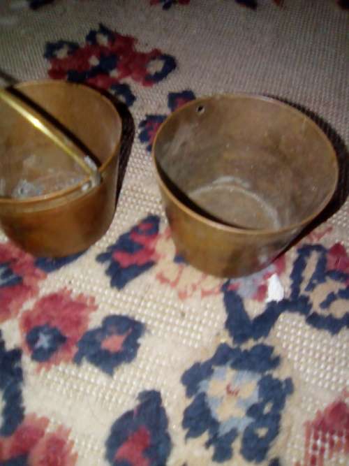 2 small copper buckets