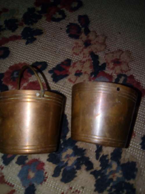 2 small copper buckets