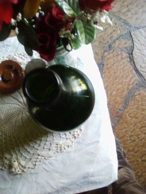 Dark green 5 liter port wine bottle