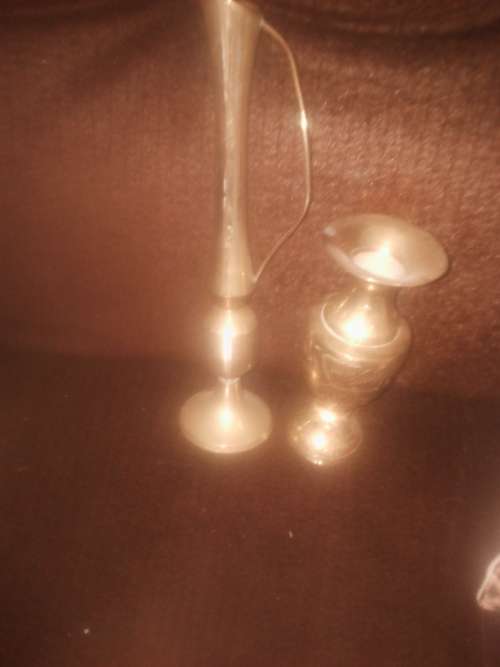 4 brass copper vases