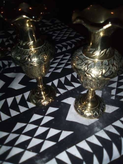 2 11CM BRASS VASES