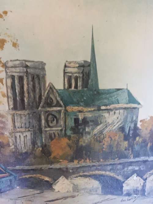 EUROPEAN STREET SCENE OIL PAINTING ON CANVAS BY DU BOIS