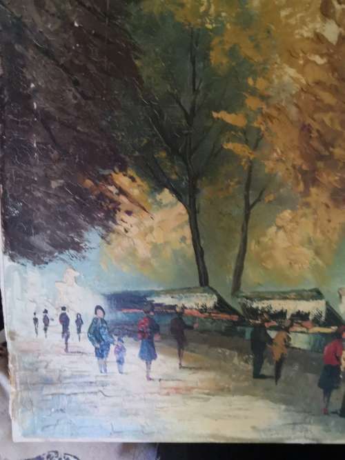 EUROPEAN STREET SCENE OIL PAINTING ON CANVAS BY DU BOIS