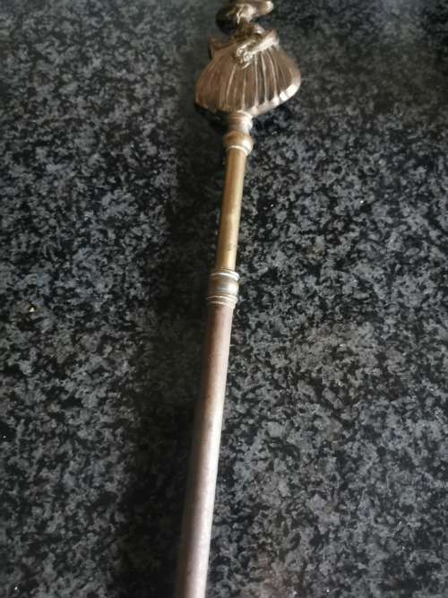 ANTIQUE BRASS FIRE PLACE TOASTING ENGLAND CRINOLENE LADY