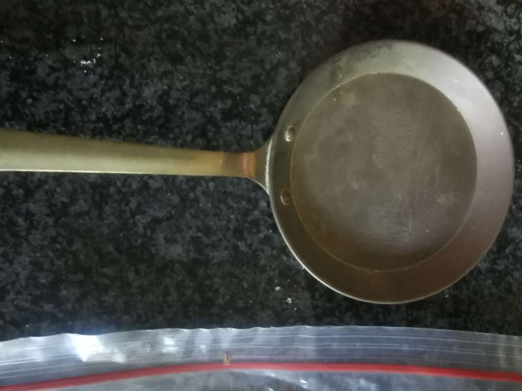 Vintage small hanging brass pan