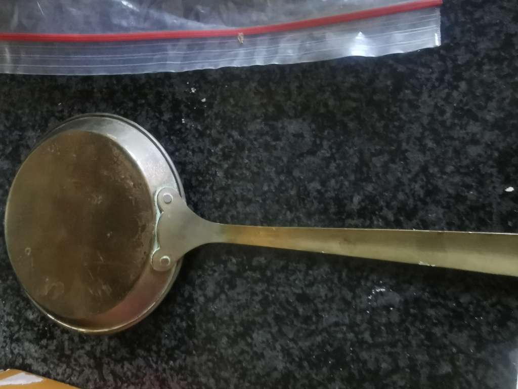 Vintage small hanging brass pan
