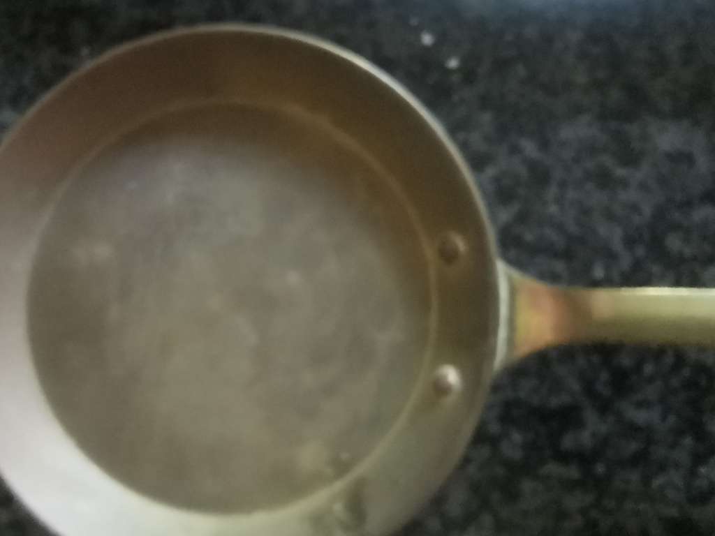 Vintage small hanging brass pan