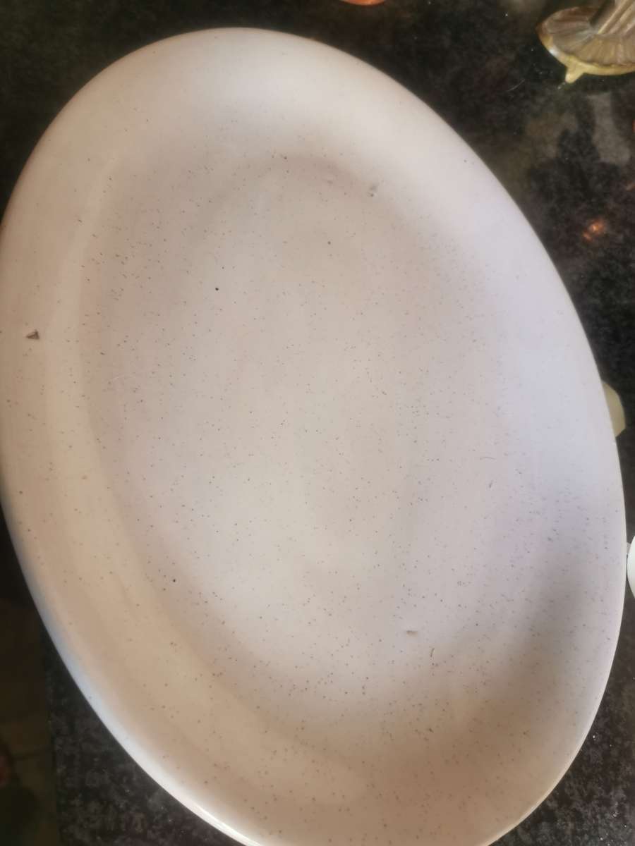 Vintage white oval platter