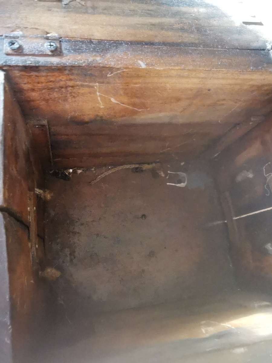 VINTAGE WOODEN   HANDMADE  FAMILY KIST