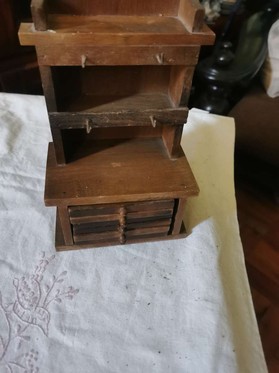 Vintage small wooden dresser with coasters
