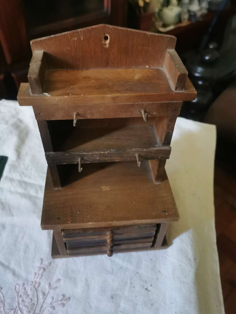 Vintage small wooden dresser with coasters