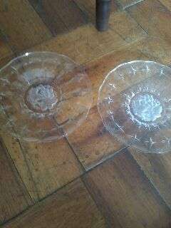 2 glass cake plates