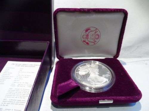 Silver American Eagle 1986 liberty one dollar proof