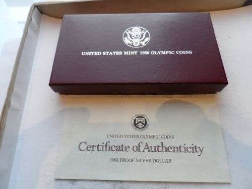 USA Mint 1988 Olympic proof silver dollar