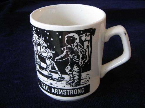 Commemorative moon landing mug