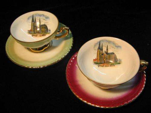 Pair of vintage Bavarian cups and saucers