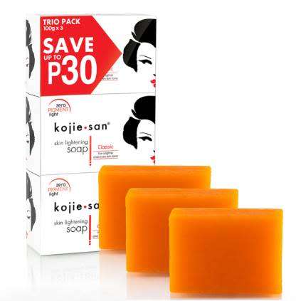 Original Kojie San Skin Lightening Kojic Acid Soap 100g  x3 bars
