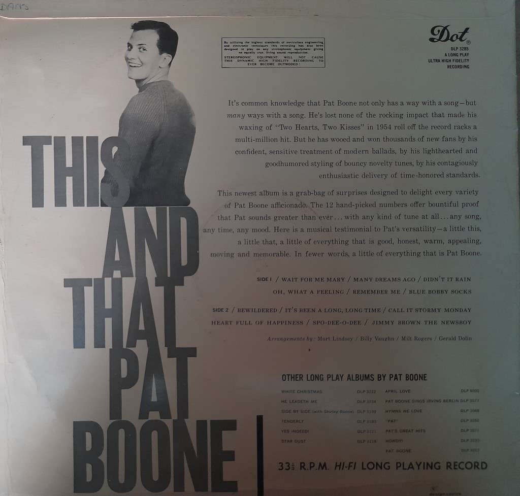 Vinyl: Pat Boone - This and That
