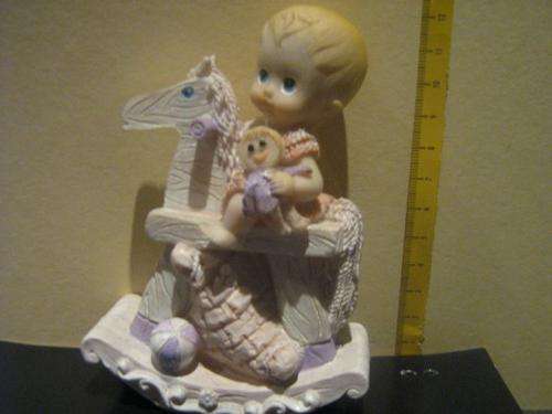 Ornament (Ceramic) - Girl Baby (on rocking horse)