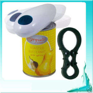 BATTERY OPERATED CAN OPENER & RUBBER BOTTLE OPENER>>GREAT GADGET, AS NEW!!
