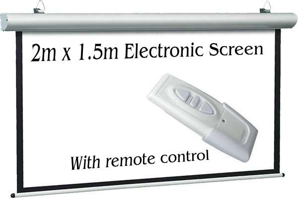 ELECTRONIC PROJECTOR SCREEN WITH REMOTE!! 2m X 1.5m,