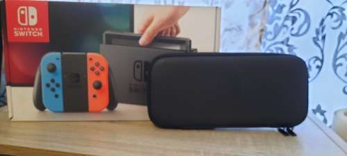 Nintendo Switch Console Gen 1 Neon Blue Red and Carry Case and Original Accessories