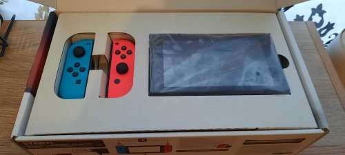 Nintendo Switch Console Gen 1 Neon Blue Red and Carry Case and Original Accessories