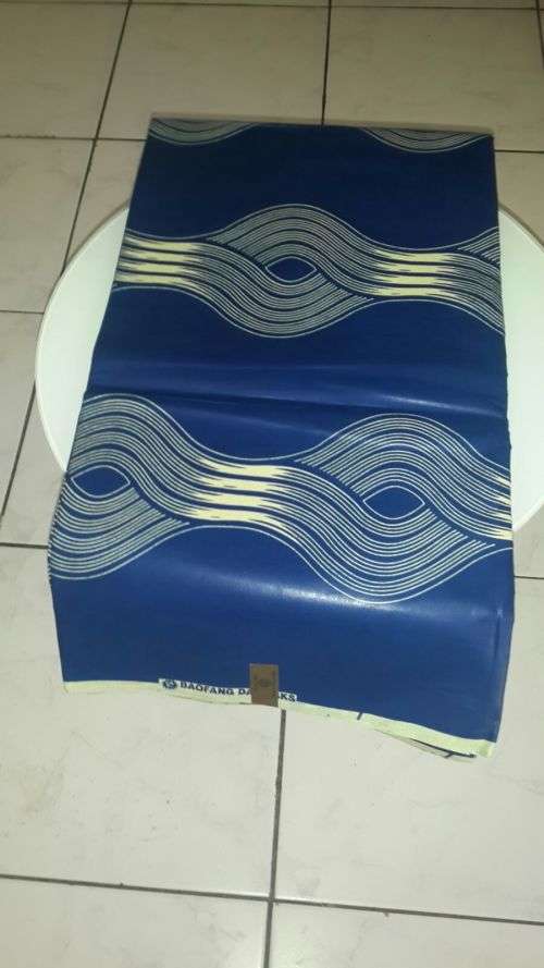 African Print Fabric_Waxed Ankara_Royal Blue and Cream Designs_Superior Quality_6 Yards