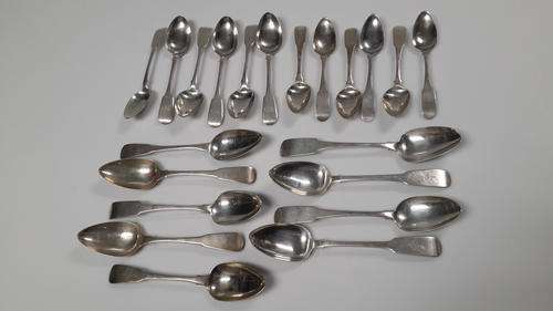 21 Irish Silver Spoons