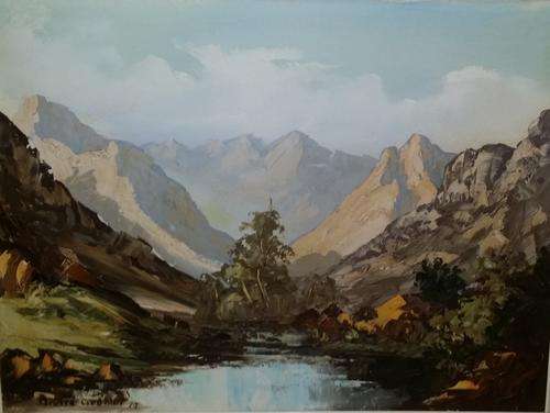LANDSCAPE WITH MOUNTAIN SCENE - Andre Grobler
