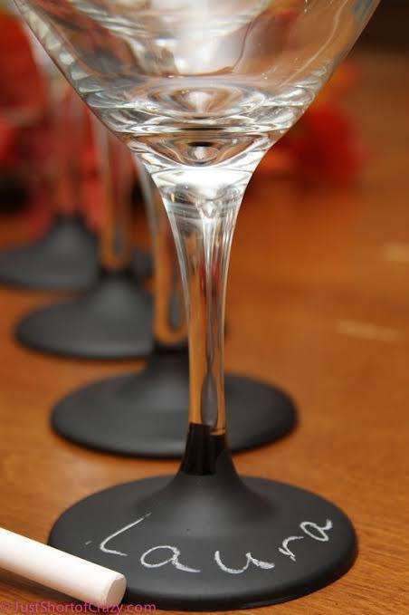 Wineglasses with chalkboard foot