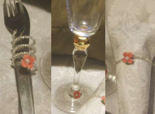 Function gift pack - 20 wineglass markers, 20 x serviette rings and 20 x cutlery gathers - no charm