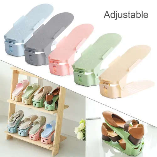 6pcs Adjustable Shoe Rack Shoe Slots Space Saver