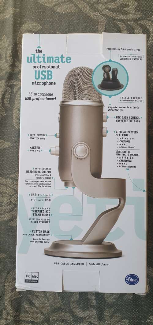 Blue Yeti USB Condenser Microphone (platinum limited edition)