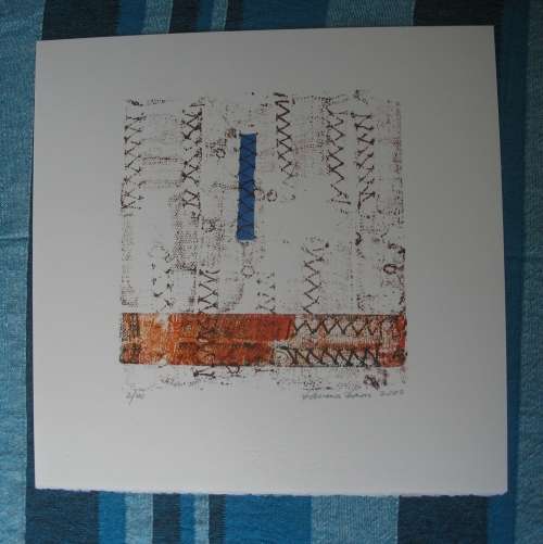 HANNES HARRS: Three BaKuba Collages: book & slipcase. PLUS signed numbered etching.