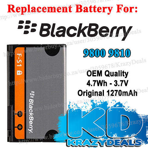 Blackberry FS-1 9800 9810 Replacement Battery - Original 1270mAh!! Cheap Shipping :)