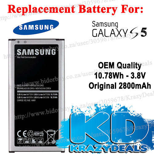 Samsung Galaxy S5 Replacement Battery - Original 2800mAh!! Cheap Shipping :)