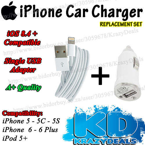 iPhone 5 5C 5S - iPhone 6 6 Plus USB Car Charger!!