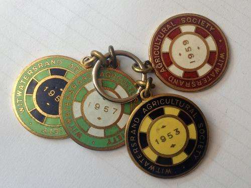 Wits Agricultural Badges 1950's Four. By Mappin and Webb. Numbered